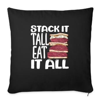 Sandwich Day Snack Celebration Sandwich - Sofa pillowcase 17,3'' x 17,3'' (45 x 45 cm) - black - Front