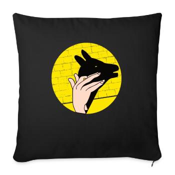 Hand Shadow Puppet Show Puppets - Sofa pillowcase 17,3'' x 17,3'' (45 x 45 cm) - black - Front