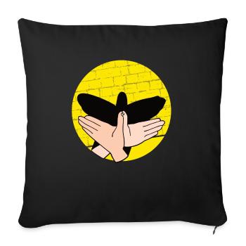 Handschattenpuppenspiel Puppen - Sofakissenbezug 45 x 45 cm - Schwarz - Vorne