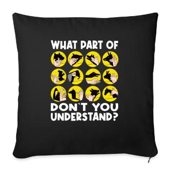 Handschattenpuppenspiel Puppen - Sofakissenbezug 45 x 45 cm - Schwarz - Vorne