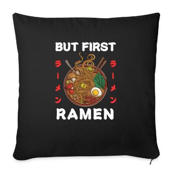 Ramen Noodles Chibi Asia Noodle Noodle Soup Anime - Sofa pillowcase 17,3'' x 17,3'' (45 x 45 cm) - black - Front