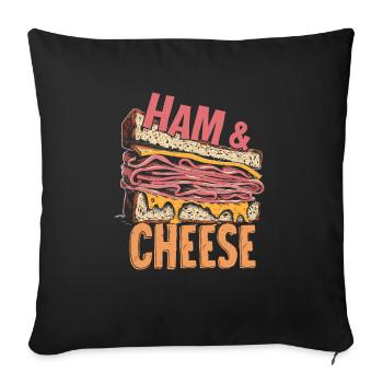 Sandwich Day Snack Celebration Sandwich - Sofa pillowcase 17,3'' x 17,3'' (45 x 45 cm) - black - Front