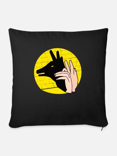 Handschattenpuppenspiel Puppen - Sofakissenbezug 45 x 45 cm - Schwarz
