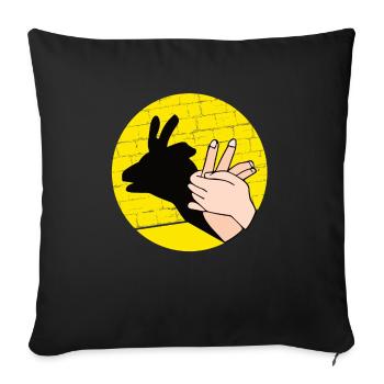 Handschattenpuppenspiel Puppen - Sofakissenbezug 45 x 45 cm - Schwarz - Vorne