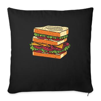 Sandwich Day Snack Celebration Sandwich - Sofa pillowcase 17,3'' x 17,3'' (45 x 45 cm) - black - Front