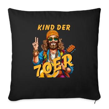 HOMME ENFANT DES ANNÉES 70 - Housse de coussin décorative 45 x 45 cm - noir - Devant