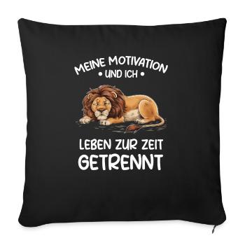 Lazy Tshirt Work Lion Funny Sarcasm Office - Sofa pillowcase 17,3'' x 17,3'' (45 x 45 cm) - black - Front