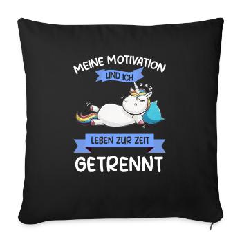 Lazy Tshirt Work Unicorn Funny Sarcasm Office - Sofa pillowcase 17,3'' x 17,3'' (45 x 45 cm) - black - Front