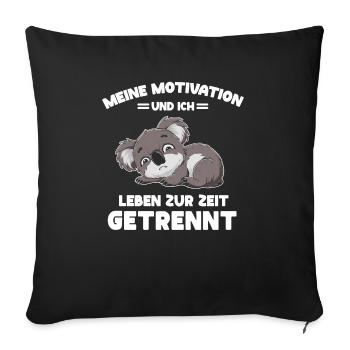 Lazy Tshirt Work Koala Funny Sarcasm Office - Sofa pillowcase 17,3'' x 17,3'' (45 x 45 cm) - black - Front