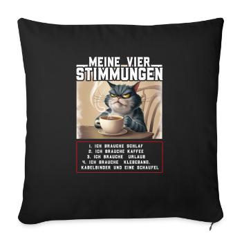 Lazy Tshirt Work Cat Funny Sarcasm Office - Sofa pillowcase 17,3'' x 17,3'' (45 x 45 cm) - black - Front