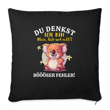 Koala Tshirt Kids Women Funny Small Sarcasm - Sofa pillowcase 17,3'' x 17,3'' (45 x 45 cm) - black - Front