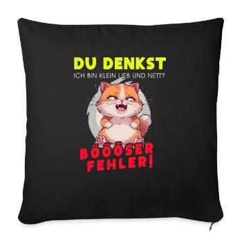 Cat Tshirt Kids Women Funny Small Sarcasm - Sofa pillowcase 17,3'' x 17,3'' (45 x 45 cm) - black - Front