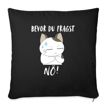 Cat Tshirt Funny Funny Humor Sarcasm Irony - Sofa pillowcase 17,3'' x 17,3'' (45 x 45 cm) - black - Front