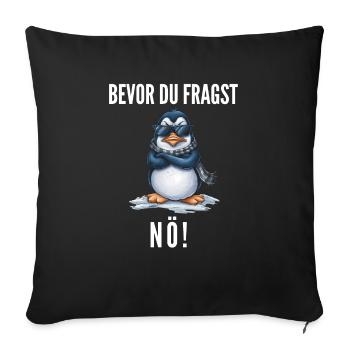 Penguin Tshirt Funny Funny Humor Sarcasm Funny - Sofa pillowcase 17,3'' x 17,3'' (45 x 45 cm) - black - Front