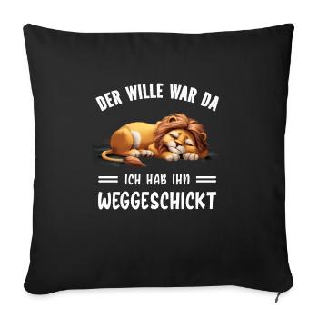 Lion Tshirt Funny Funny Humor Sarcasm Irony - Sofa pillowcase 17,3'' x 17,3'' (45 x 45 cm) - black - Front