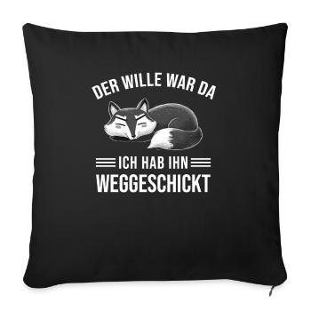 Fox Tshirt Funny Funny Humor Sarcasm Irony - Sofa pillowcase 17,3'' x 17,3'' (45 x 45 cm) - black - Front