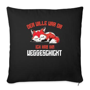Fox Tshirt Funny Funny Humor Sarcasm Irony - Sofa pillowcase 17,3'' x 17,3'' (45 x 45 cm) - black - Front