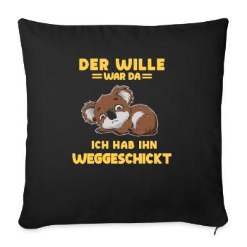 Koala Tshirt Funny Funny Humor Sarcasm Irony - Sofa pillowcase 17,3'' x 17,3'' (45 x 45 cm) - black - Front