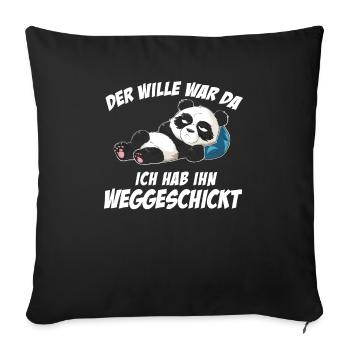 Panda Tshirt Funny Funny Humor Sarcasm Irony - Sofa pillowcase 17,3'' x 17,3'' (45 x 45 cm) - black - Front