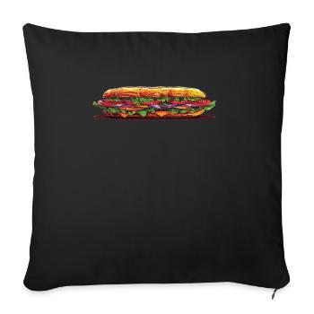 Sandwich Day Snack Celebration Sandwich - Sofa pillowcase 17,3'' x 17,3'' (45 x 45 cm) - black - Front