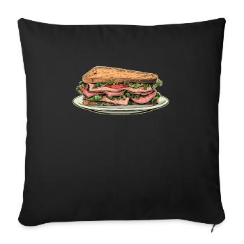 Sandwich Day Snack Celebration Sandwich - Sofa pillowcase 17,3'' x 17,3'' (45 x 45 cm) - black - Front