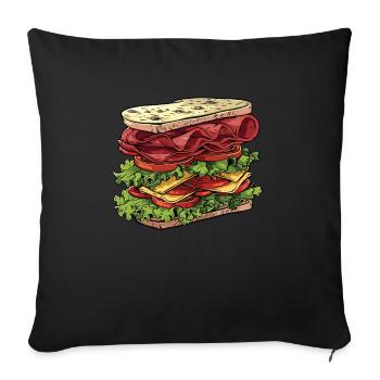 Sandwich Day Snack Celebration Sandwich - Sofa pillowcase 17,3'' x 17,3'' (45 x 45 cm) - black - Front