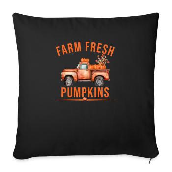 Farm Fresh Pumpkins - Sofa pillowcase 17,3'' x 17,3'' (45 x 45 cm) - black - Front