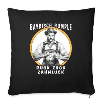 MAN BAVARIAN RUMBLE IN NO TIME AT ALL TOOTH GAP - Sofa pillowcase 17,3'' x 17,3'' (45 x 45 cm) - black - Front