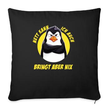 Penguin Tshirt Funny Funny Humor Sarcasm Office - Sofa pillowcase 17,3'' x 17,3'' (45 x 45 cm) - black - Front