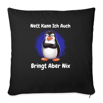 Penguin Tshirt Funny Funny Humor Sarcasm Office - Sofa pillowcase 17,3'' x 17,3'' (45 x 45 cm) - black - Front
