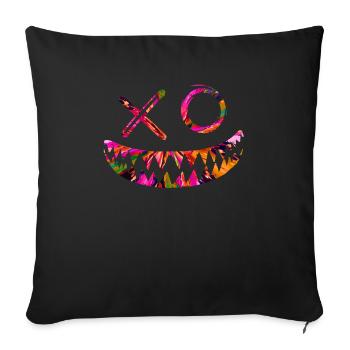 Techno Cadeau Rave Festival Fête Musique Tekk EDM - Housse de coussin décorative 45 x 45 cm - noir - Devant