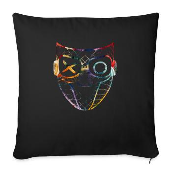 Techno Cadeau Rave Festival Fête Musique Tekk EDM - Housse de coussin décorative 45 x 45 cm - noir - Devant