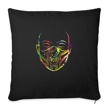 Techno Cadeau Rave Festival Fête Musique Tekk EDM - Housse de coussin décorative 45 x 45 cm - noir - Devant