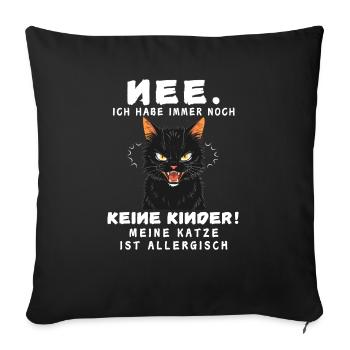 Tshirt chat Drôle Drôle Humour Sarcasme Kitty - Housse de coussin décorative 45 x 45 cm - noir - Devant