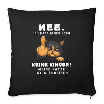Tshirt chat Drôle Drôle Humour Sarcasme Kitty - Housse de coussin décorative 45 x 45 cm - noir - Devant