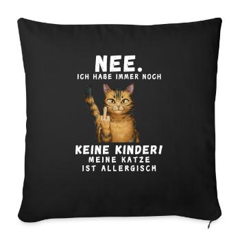 Tshirt chat Drôle Drôle Humour Sarcasme Kitty - Housse de coussin décorative 45 x 45 cm - noir - Devant