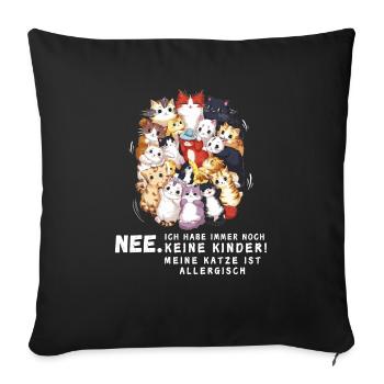 Tshirt chat Drôle Drôle Humour Sarcasme Kitty - Housse de coussin décorative 45 x 45 cm - noir - Devant