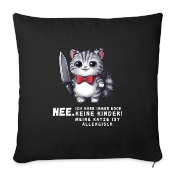 Tshirt chat Drôle Drôle Humour Sarcasme Kitty - Housse de coussin décorative 45 x 45 cm - noir - Devant