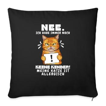 Tshirt chat Drôle Drôle Humour Sarcasme Kitty - Housse de coussin décorative 45 x 45 cm - noir - Devant