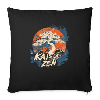 Hiragana Katakana Kaizen-methode Kaizen - Sofakissenbezug 45 x 45 cm - Schwarz - Vorne
