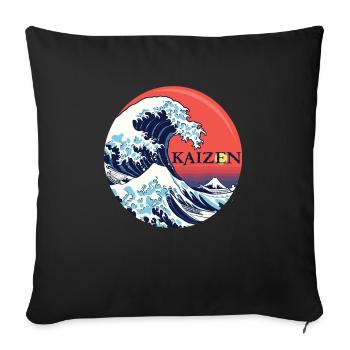 Hiragana Katakana Kaizen-methode Kaizen - Sofakissenbezug 45 x 45 cm - Schwarz - Vorne