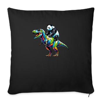 Geometric Art Dinosaur T-Rex Panda Tyrannosaurus - Sofa pillowcase 17,3'' x 17,3'' (45 x 45 cm) - black - Front