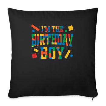 Colorful Birthday Boy Blocks Party Fun Design - Sofakissenbezug 45 x 45 cm - Schwarz - Vorne