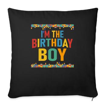 I'm the Birthday Boy Block Building Party Graphic - Sofakissenbezug 45 x 45 cm - Schwarz - Vorne