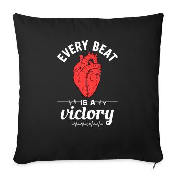 Heart Bypass Heart Attack Heart Surgery - Sofa pillowcase 17,3'' x 17,3'' (45 x 45 cm) - black - Front
