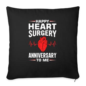 Heart Bypass Heart Attack Heart Surgery - Sofa pillowcase 17,3'' x 17,3'' (45 x 45 cm) - black - Front