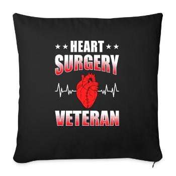 Heart Bypass Heart Attack Heart Surgery - Sofa pillowcase 17,3'' x 17,3'' (45 x 45 cm) - black - Front