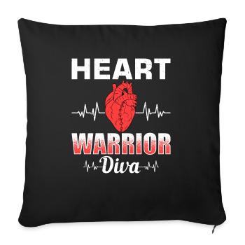 Heart Bypass Heart Attack Heart Surgery - Sofa pillowcase 17,3'' x 17,3'' (45 x 45 cm) - black - Front