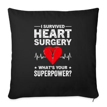 Heart Bypass Heart Attack Heart Surgery - Sofa pillowcase 17,3'' x 17,3'' (45 x 45 cm) - black - Front