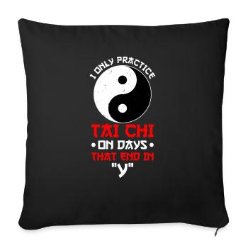 Yin Yang Tai Chi - Housse de coussin décorative 45 x 45 cm - noir - Devant